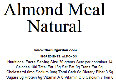 Almond Meal, Natural (16 oz) - The Nut Garden