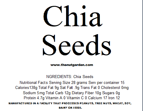 Chia Seeds, Organic (14 oz) - The Nut Garden