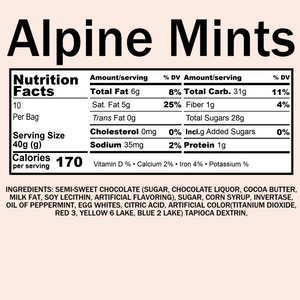 Alpine Mints, Dark Chocolate, Candy Coated
