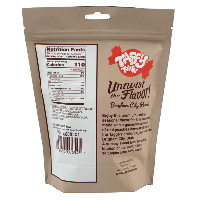Salt Water Taffy, Brigham City Peach  (12 oz bag)
