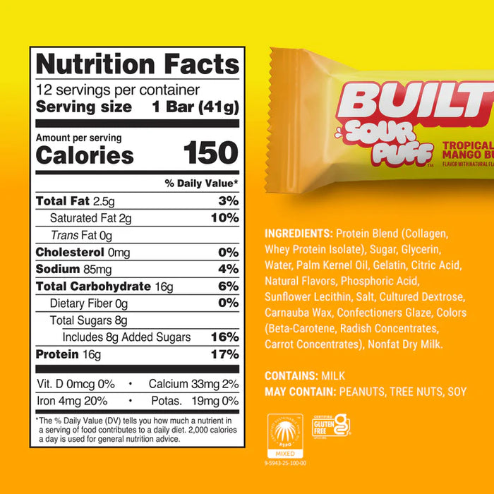 Built Bar Sour Puffs | Tropical Mango Burst