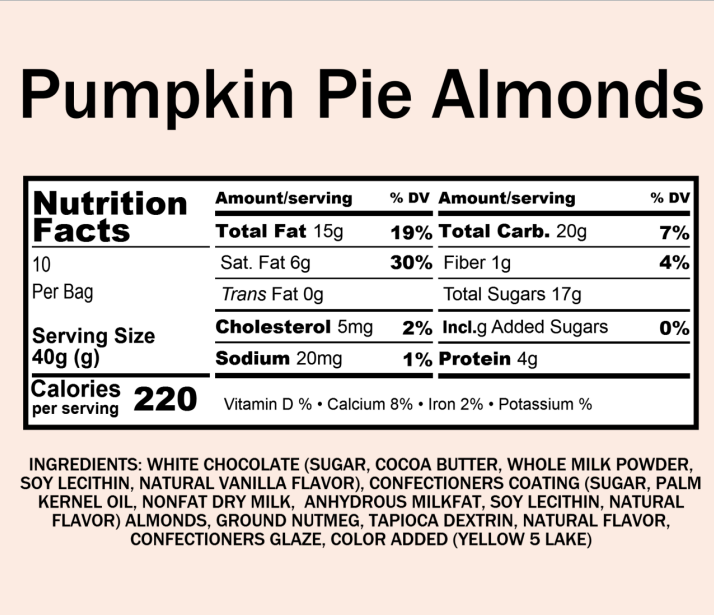 Almonds, Pumpkin Pie (12 oz)