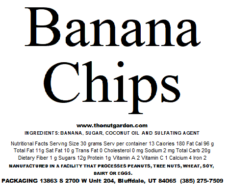 Banana Chips (14 oz) - The Nut Garden