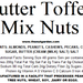 Mixed Nuts, Butter Toffee (15 oz) - The Nut Garden