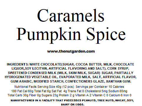 Caramels, White Chocolate Pumpkin Pie (14 oz)