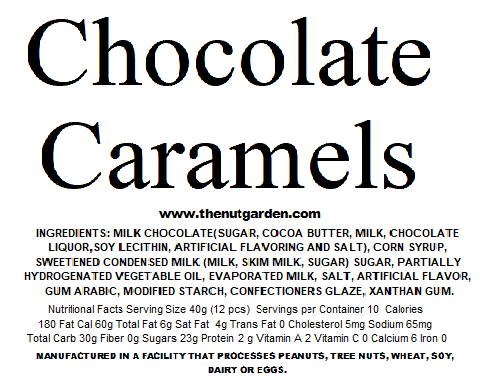 Caramels, Milk Chocolate Covered (14 oz) - The Nut Garden