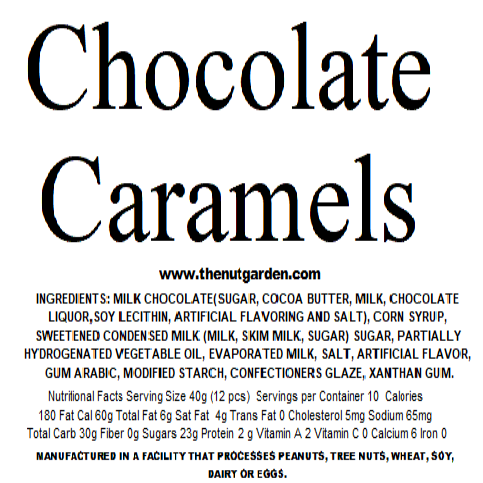 Caramels, Milk Chocolate Covered (14 oz) - The Nut Garden