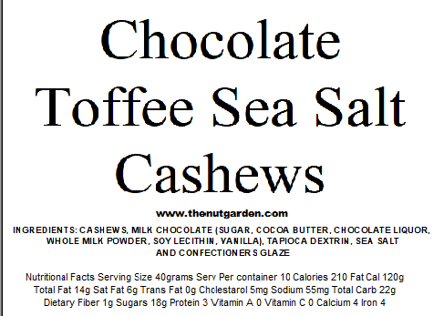 Cashews, Milk Chocolate Caramelized Sea Salt (14 oz) - The Nut Garden
