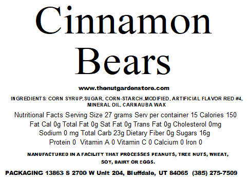 Cinnamon Bears,  (14 oz) - The Nut Garden