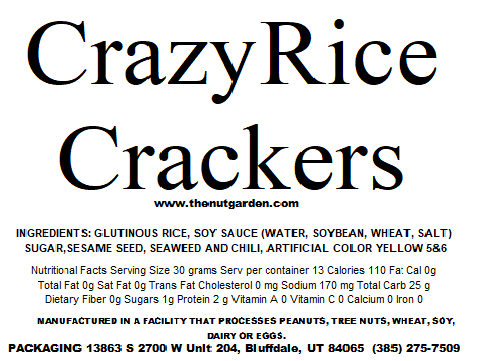 Crazy Rice Crackers (14 oz) - The Nut Garden