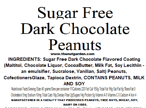 Peanuts, Dark Chocolate Sugar Free (14 oz)