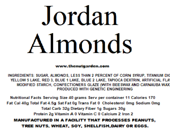 Almonds, Jordan (16 oz) - The Nut Garden