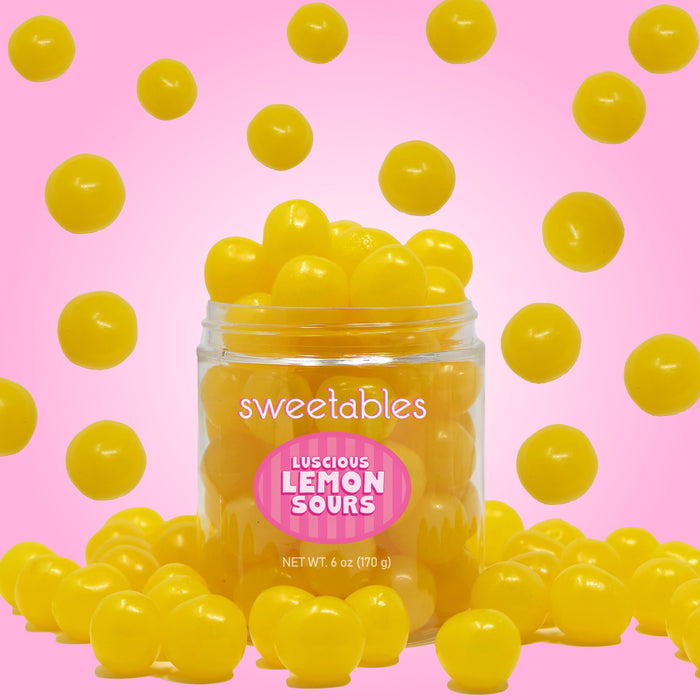 Luscious Lemon Sours Candy, Sweetables Gourmet Candy Jars, The Nut Garden