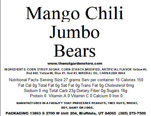 Chili Mango Jumbo Bears,  (14 oz)