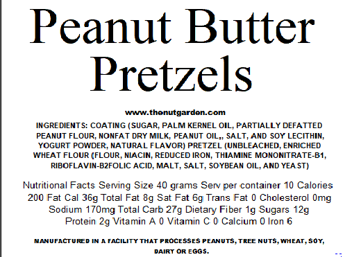 Pretzels, Peanut Butter (14 oz) - The Nut Garden
