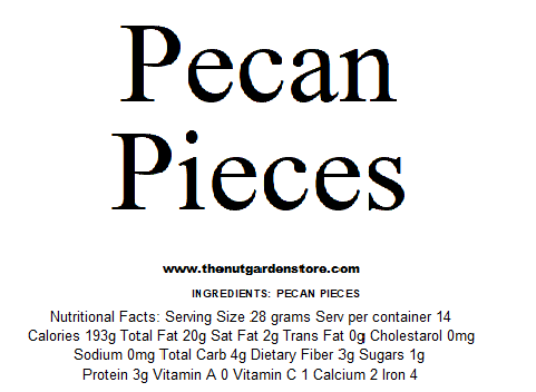 Pecan Pieces, Raw (14 oz) - The Nut Garden