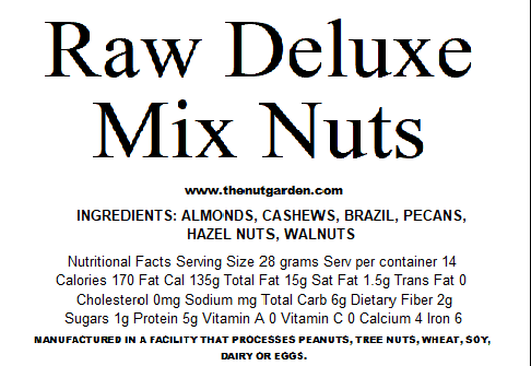 Deluxe Nuts, Raw (14 oz) - The Nut Garden
