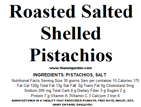 Pistachios, Shelled Roasted Salted (14 oz)
