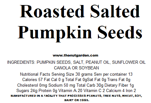 Pumpkin Seeds, Roasted and Salted, Shelled (14 oz) - The Nut Garden