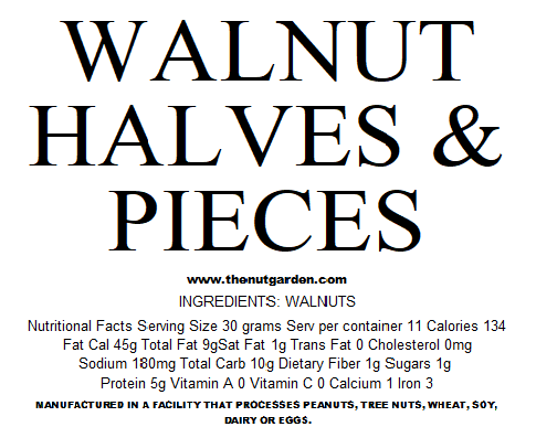 Walnuts, Halves and Pieces (12 oz) - The Nut Garden