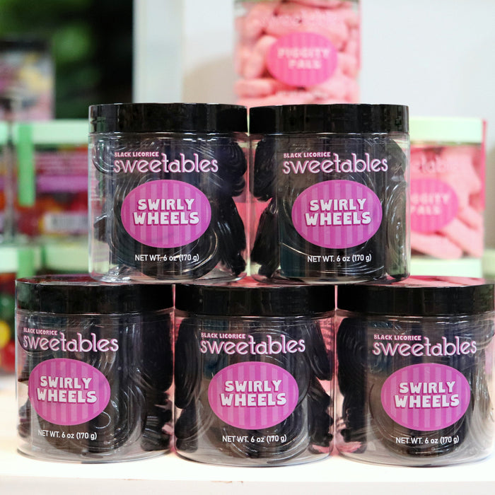 Sweetables | Black Licorice Swirly Wheels